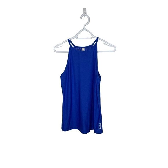 Reebok Brand Mesh Back Tank Top Royal Blue - Picture 1 of 3